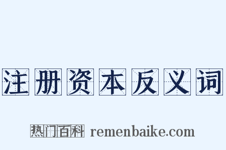 注册资本反义词是什么意思的图片